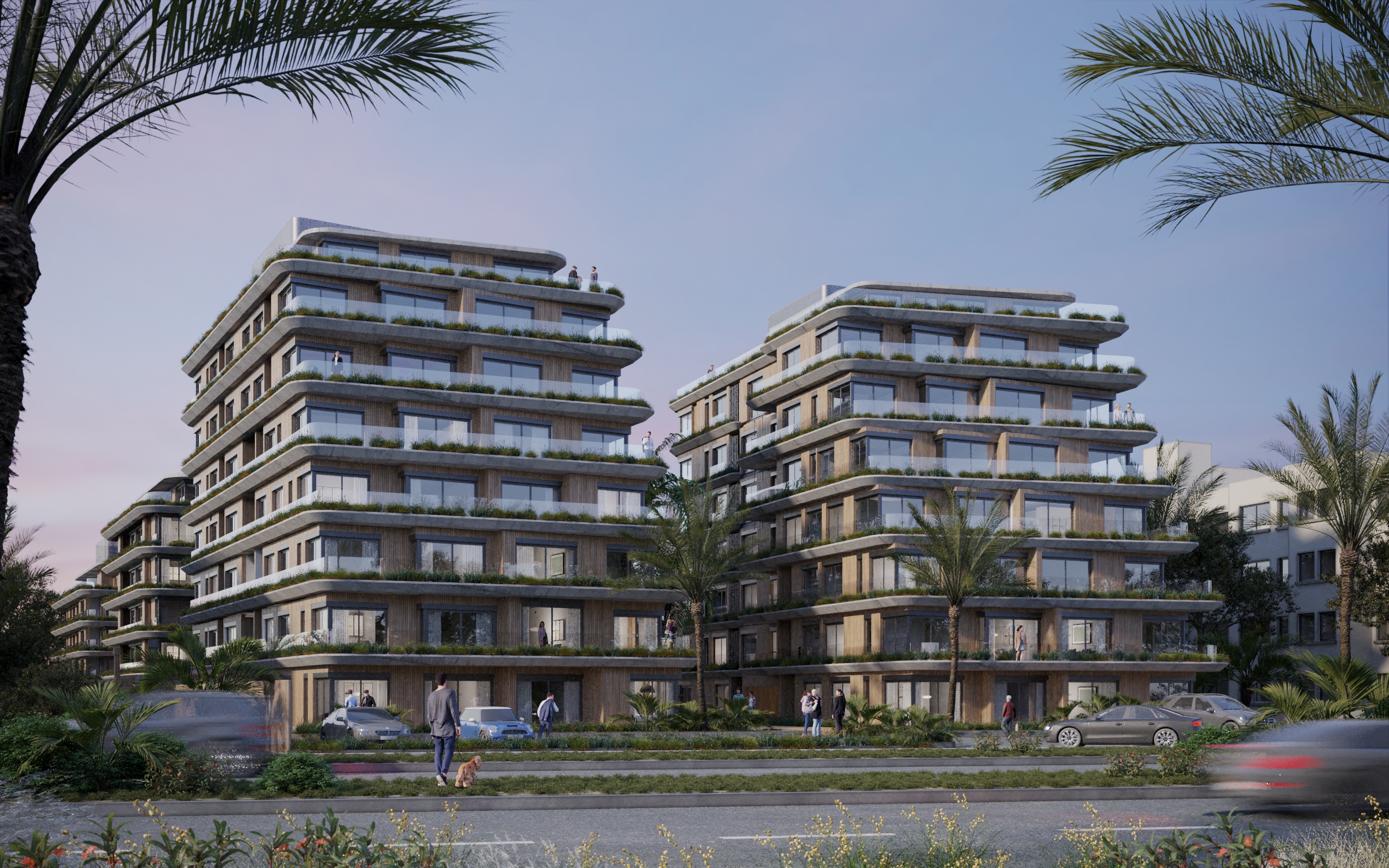 Fachada peatonal Costanera Village — Rambla Costanera esq. Capri