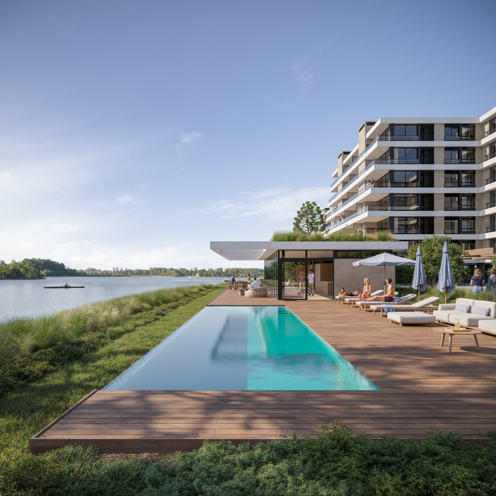 Piscina y amenities — GROU® Rowing