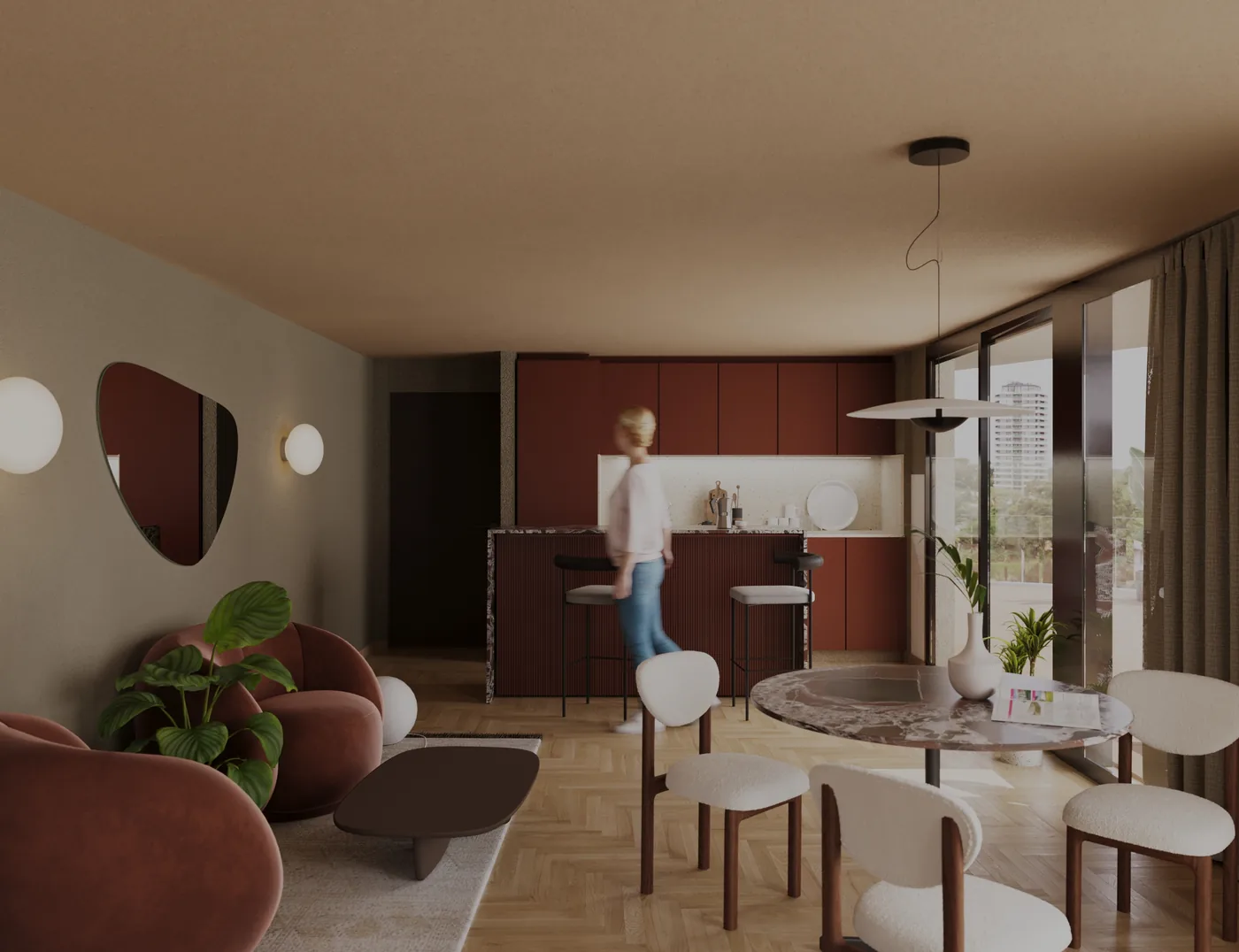 Interior living comedor cocina — Apartamento WiNKS Américas