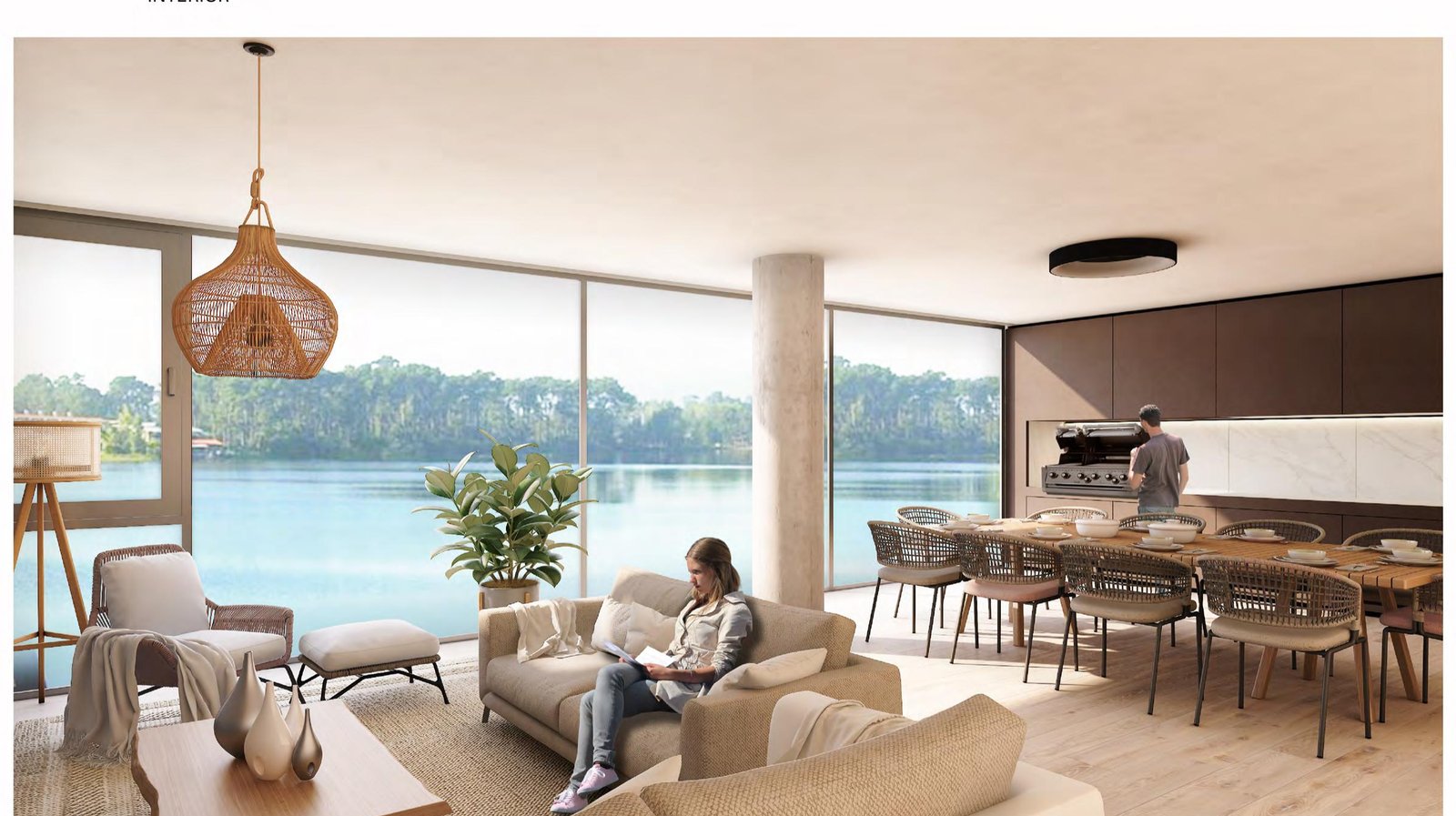 Living con vista al lago — Bellevue