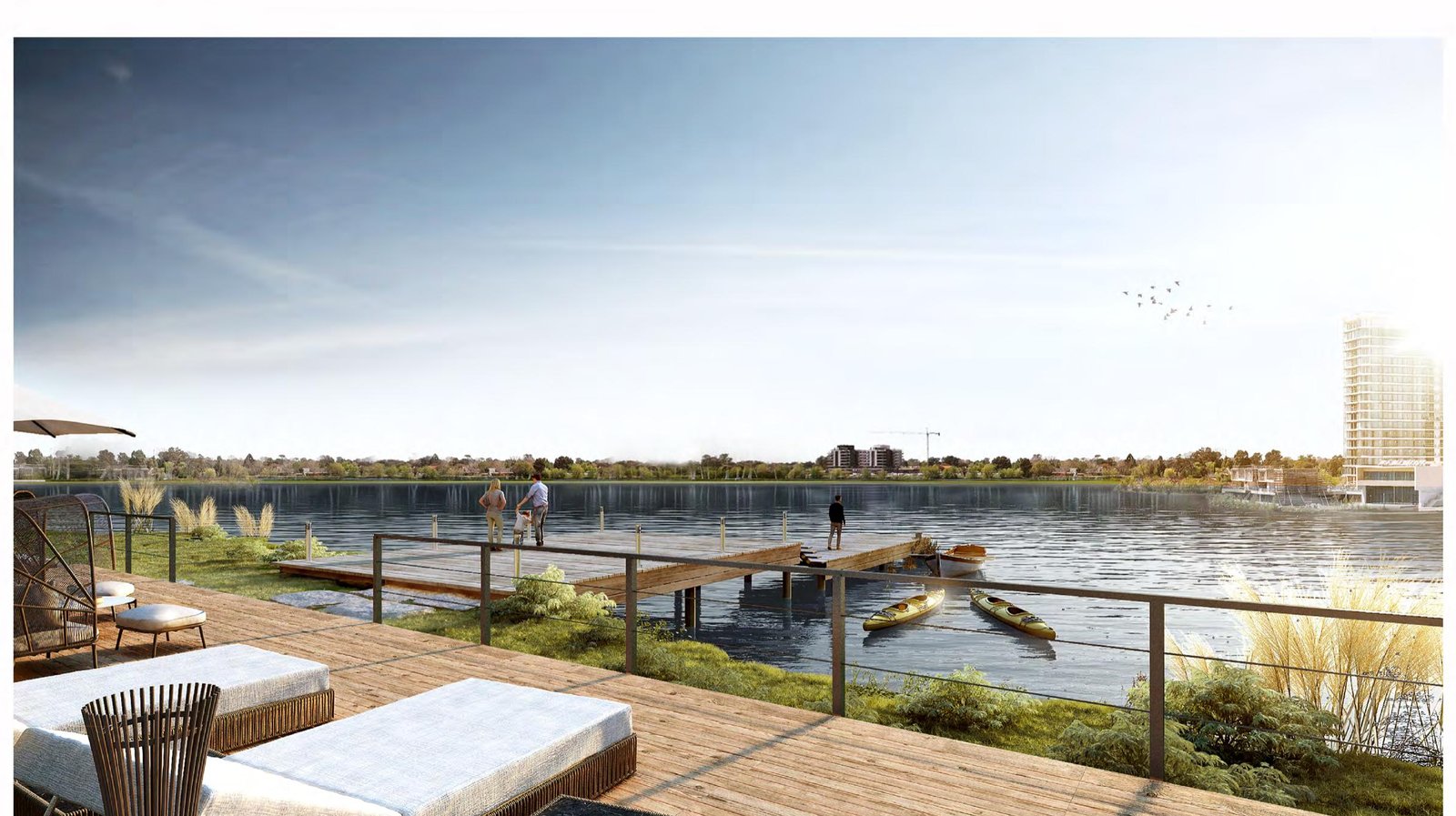 Terraza y dock privado — Bellevue
